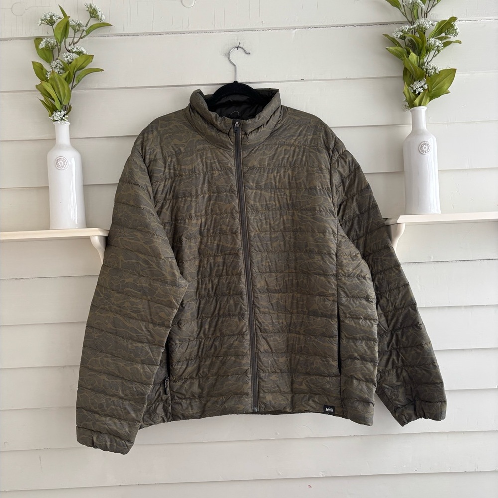 REI Co Op Men’s Down Full Zip Coat Size XXL